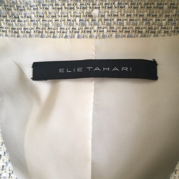 Elie Tahari Tweed-like Woven Blazer - Picture 4 of 5